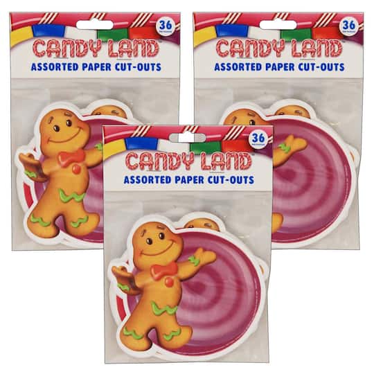 Eureka&#xAE; Candy Land&#x2122; Assorted Paper Cut Outs, 3 Packs of 36